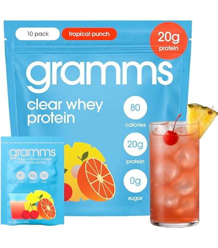 Amazon.com: GRAMMS Clear Protein Powder, Tropical Punch | 20g