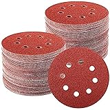 165pcs Orbital Sander Sandpaper Sanding Discs 5 Inch 8 Hole 40 60 80 120 180 240 320 400 600 Grit, Hook and Loop Random Orbit