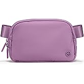Pander Two Way Zipper Fanny Pack Nylon Everywhere Belt Bag for Women, Water Repellent Waist Packs, Crossbody Bags with Adjustable Strap (Light Purple).