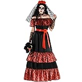 Morph Day Of The Dead Costumes For Women, Dia De Los Muertos Costume Women, Skull Dress For Womens, Womens Halloween Costumes