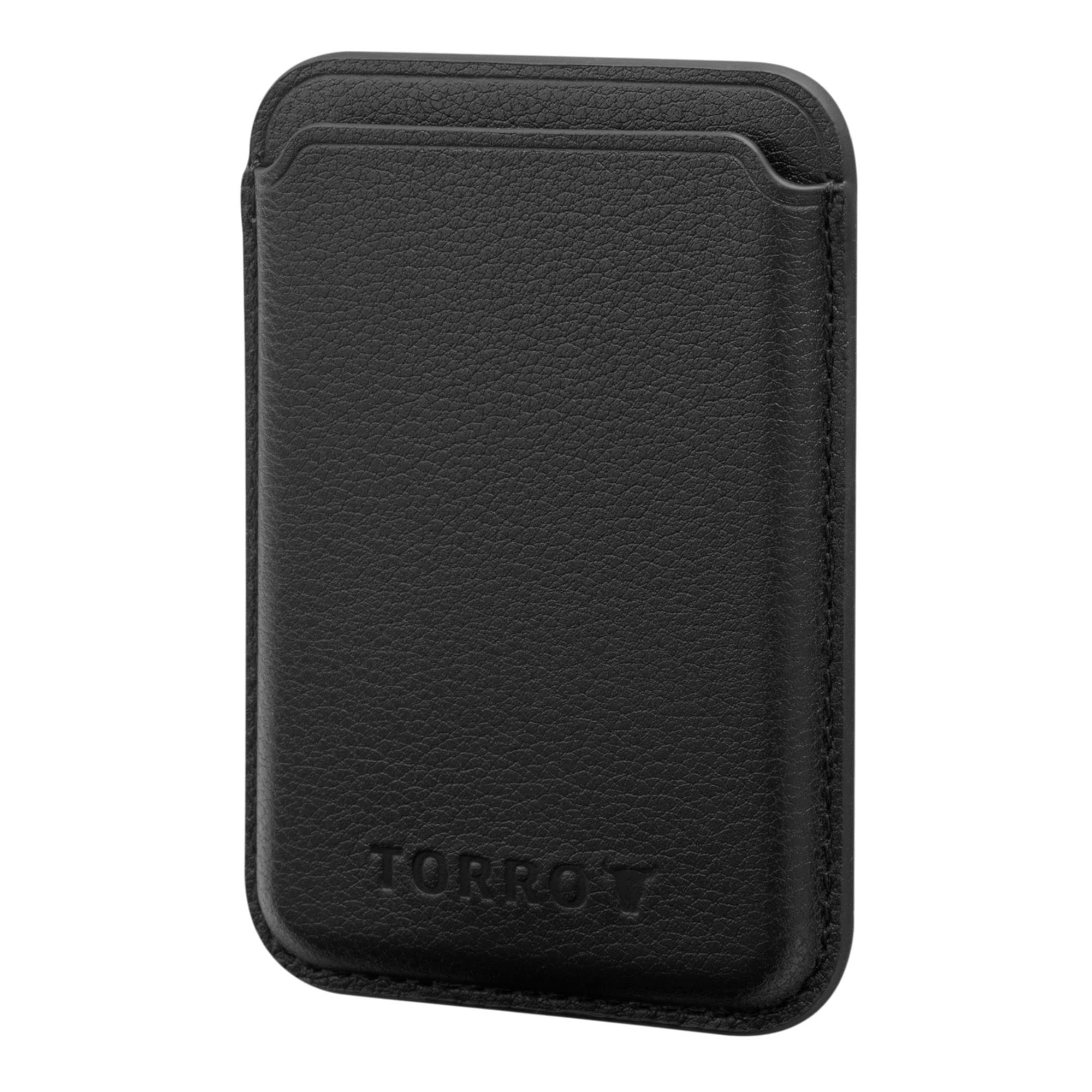 TORRO MagSafe Card Holder/Wallet – Premium, Genuine Leather Cardholder with RFID Protection, Compatible with iPhone 14/13 / 12 Series (Black)