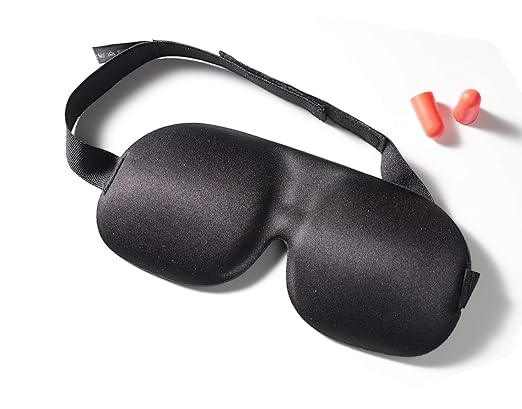 BO-LIFE die sehr bequeme 3D Schlafmaske, Schlafbrille der Premium Klasse für Damen und Herren, Nachtmaske mit Ohrenstöpsel