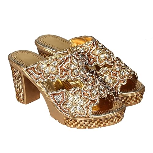 Buy Ziesha Women Girls Bridal Wedges Upper And Heel Designed With