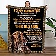 AMZLAL Christmas Day Birthday Gifts for Daughter, to Daughter Gifts from Dad, Father Daughter Gifts, Daughter Throw Blanket 60"x80"