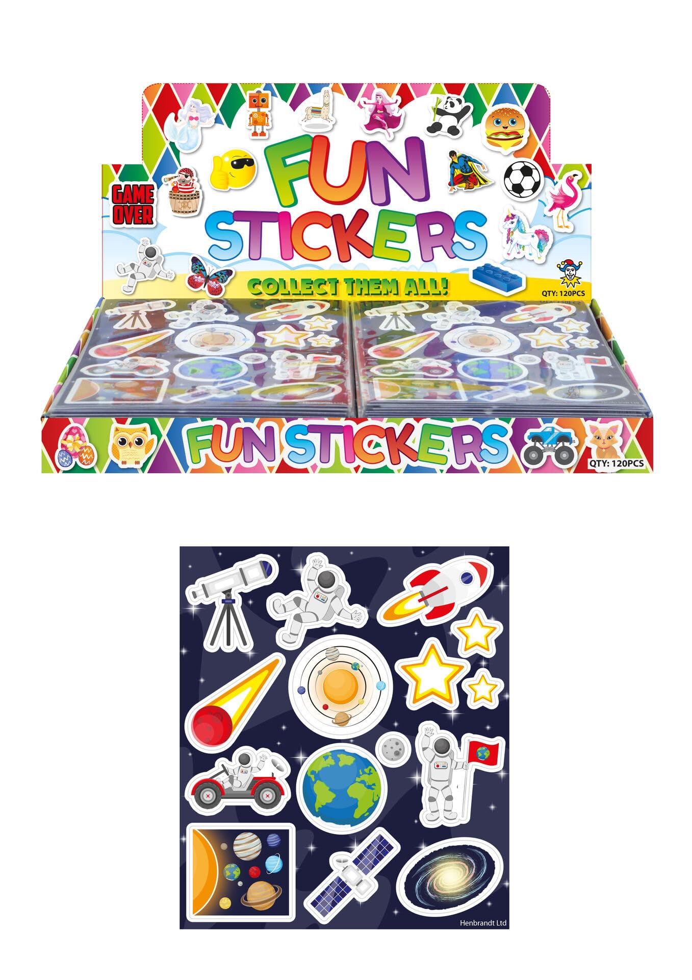 HENBRANDT 12 x Space Sticker Sheets