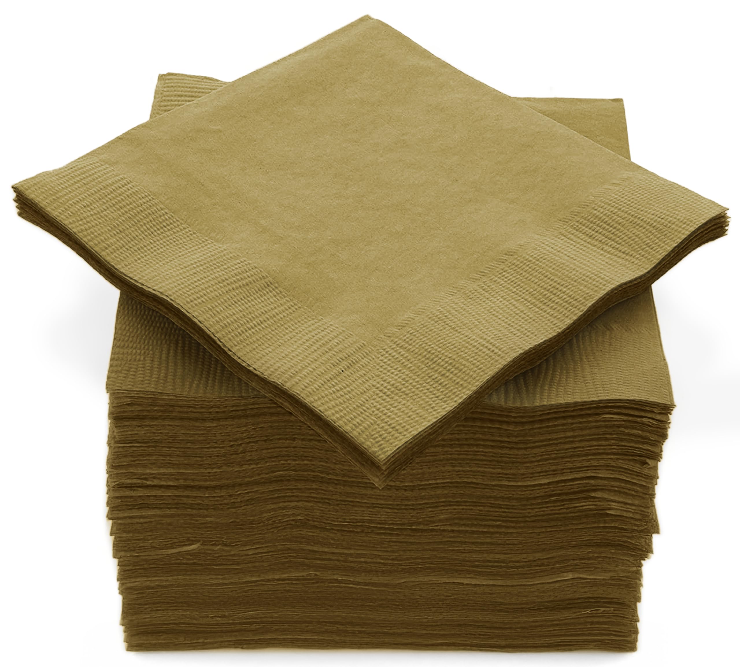 Photo 1 of 100 Pack Gold Beverage Napkins, Big Party Pack, 2 Ply, Ideal for Wedding, Party, Birthday, Dinner, Lunch, Cocktails. (5” x 5”) by Amcrate