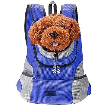 Sri Comfortable Dog Cat Pet Carrier Backpack for Small Dogs Carrier Bike Hiking Outdoor, Blue