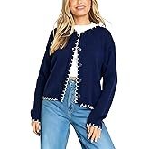 Majdan Women's Lightweight Cardigan V Neck Button Down Knit Sweater Long Sleeve Casual Tops for Women