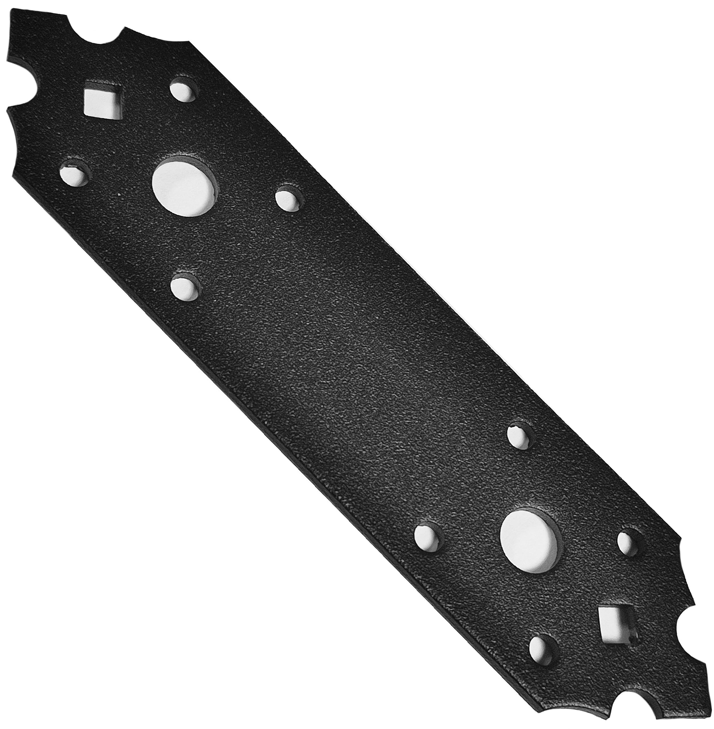 10x Black Decorative Metal Flat Mending Connecting Joining Plates Mending Fixing Heavy Duty Powder Coated Ornamental Timber Wood Repair Steel Sheet Brace Brackets 6" x 1.5" (160 x 40 x 2.5mm)