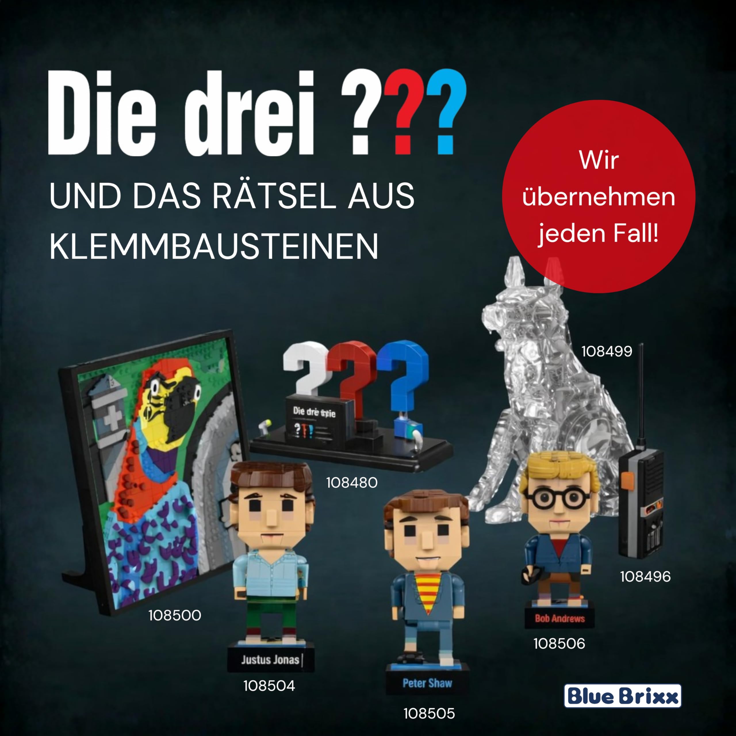 BlueBrixx Pro 108500 – Die DREI ???: 3D Bild: Der Superpapagei aus Klemmbausteinen mit 806 Bauelementen 6