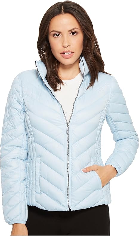 michael kors hooded stand collar coat