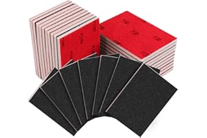 Necosthua 20PCS 3 x 4 Inch 180 Grit Sanding Sponge, Ultra Fine Sanding Sponges Pads, Soft Foam Hand Sanding Block Dry Wet Sandpaper Blocks for Model Drywall Metal Wood Furniture Polishing