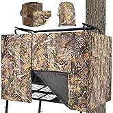 ChezMax Hunting Tree Stand Blind Cover - 110"x40" Big 2-3 Person Treestand Camo Blind Cover, Universal Camouflage Ground Blind with Quiet Zipper, Outdoor Hunting Gear Accessories for Deer Turkey