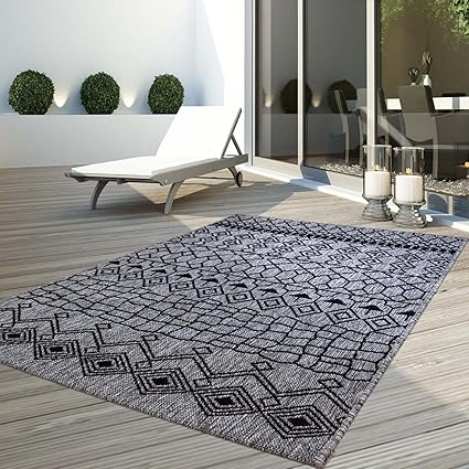CC Teppich Flachflor Terrassenteppich Außenteppich Modern Outdoor fest Geknüpft Outside Outdoor Verschiedene Designs, Größe i