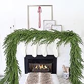Fomlily Christmas Norfolk Pine Garland, Artificial Greenery Garland Christmas Traditional Style Holiday Decoration for Mantle, Fireplace, Stairs (Light Green, 6 FT)