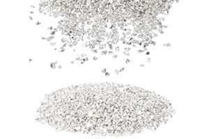 uxcell Crushed Glass Glitters 2-4mm Irregular Chips Sequins, Metallic Chunky Glitters Stones for Resin Art, Nail Arts Craft, 