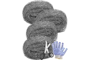 TOYPOPOR Steel Wool for Mice Control, 4 Packs 10ft Wall Hole Filler, Gap Blocker, Barrier, Mice Repellent Indoor, Protect Aga