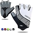 Souke Sports Cycling Bike Gloves Padded Half Finger Bicycle Gloves Shock-Absorbing Anti-Slip Breathable MTB Road Biking Gloves for Men/Women