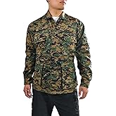 BACKBONE Mens Army Military Battle Dress Uniform BDU Shirt Camo Top Jacket (Woodland Digital - RipStop,Size 2XL), XX-Large
