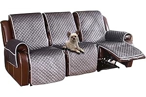 LUFEIJIASHI Non Slip Recliner Couch Covers for 3 Cushion Couch Sofa Reclining, Waterproof Recliner Sofa Covers 3 Seat, Velvet Reclining Couch Covers for Furniture Protector for Dogs Pets Dark Grey