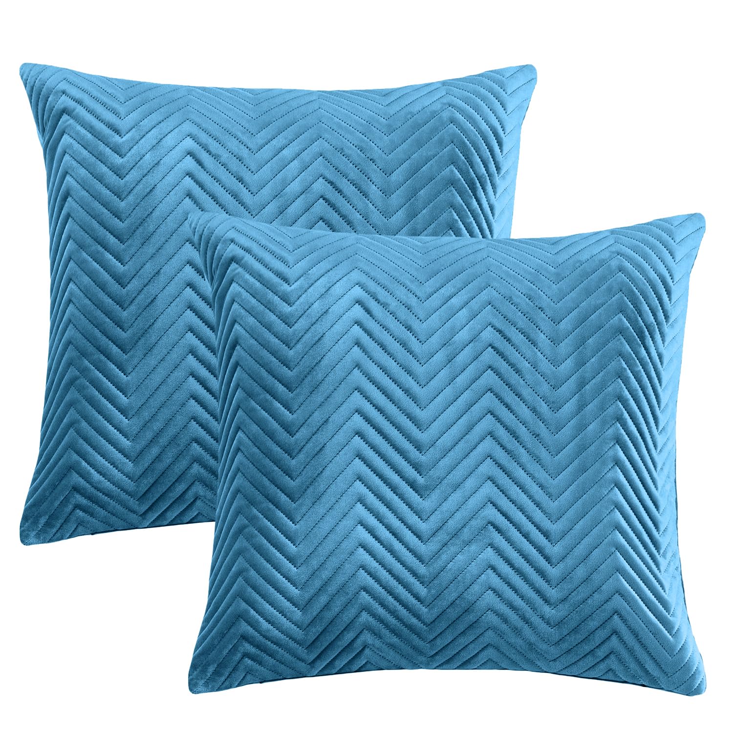 BedLooms Premium Teal Velvet Cushion Covers Set of 2 (45x45 cm / 18x18 Inch) – Soft Ultrasonic Stitch, Hidden Zipper, Luxury Decorative Throw Pillow Cases for Sofa, Couch & Living Room