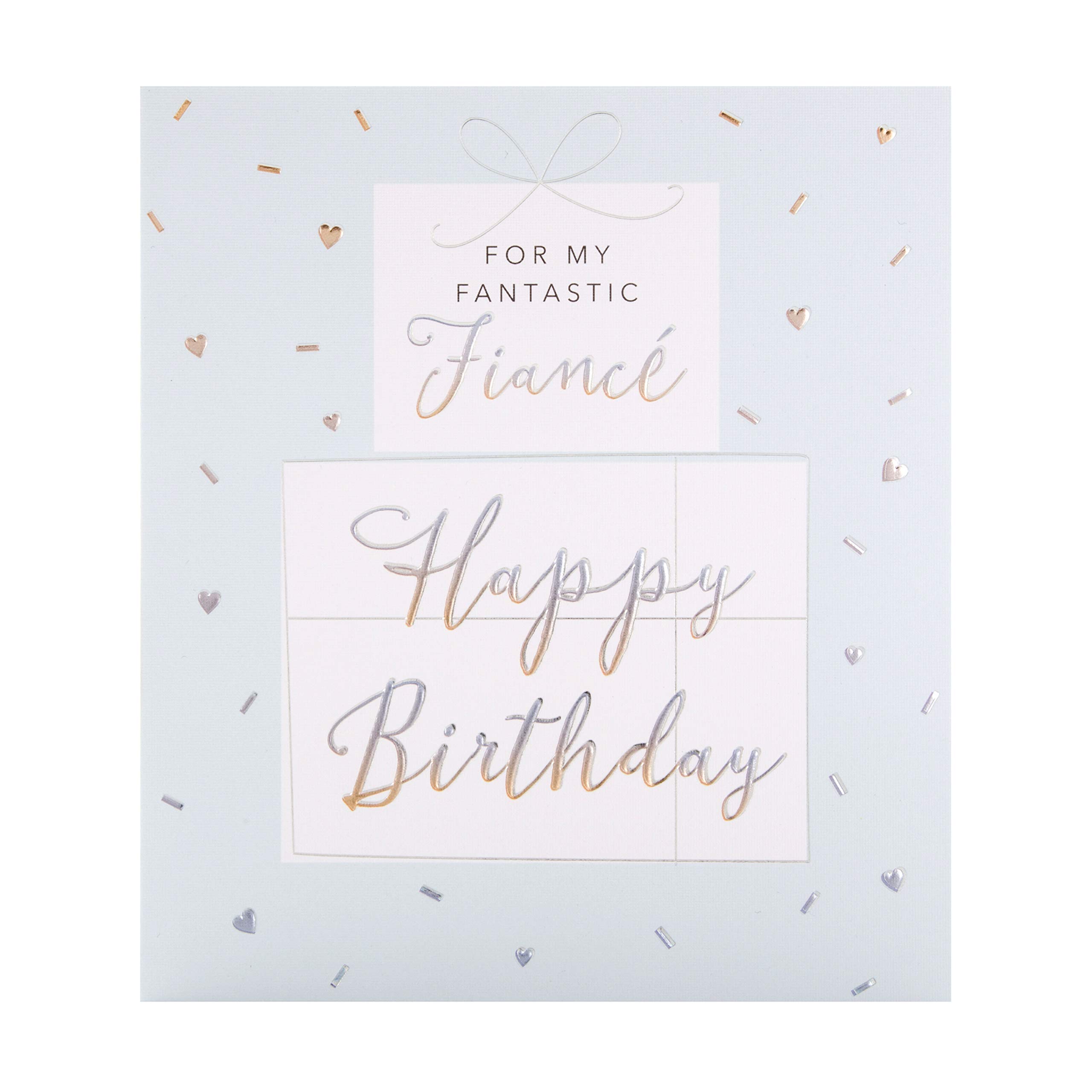 Hallmark Birthday Card for Fiancé - Contemporary Embossed Text Design