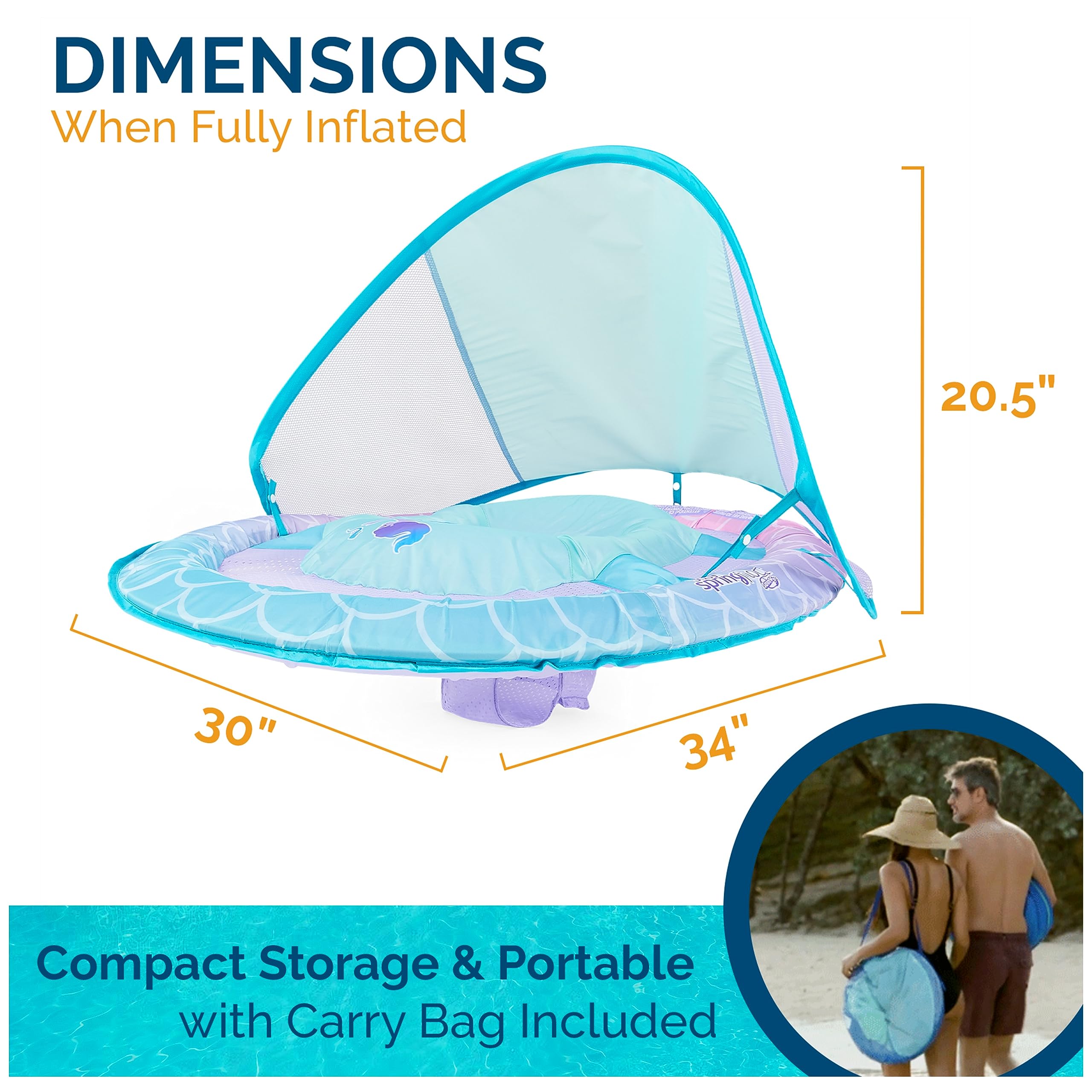 Swimways Sun Canopy Inflatable Baby Spring Float for Kids 9-24 Months