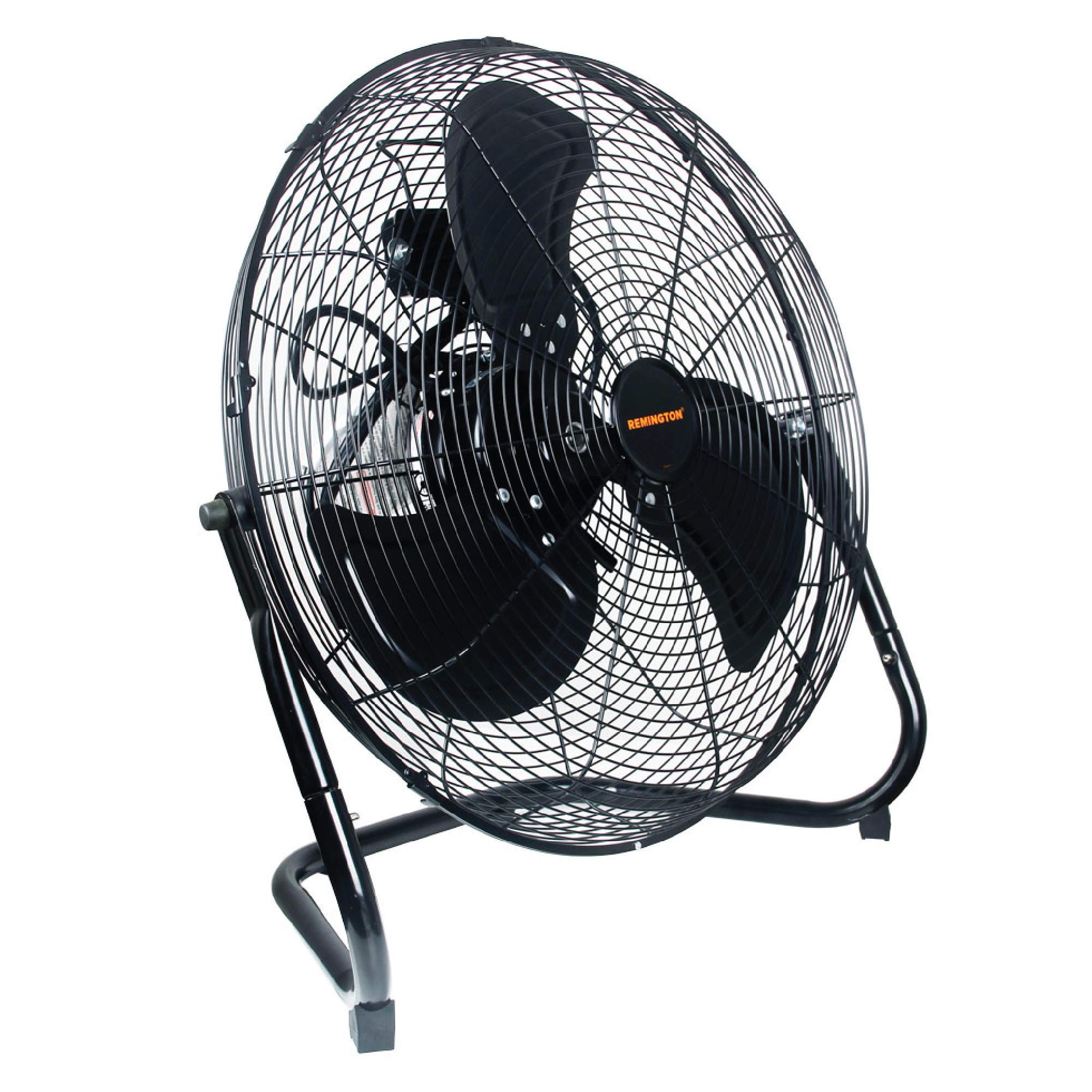 Remington High Velocity Floor Fan, 3 Speed Portable Cooling Unit - Heavy Duty Metal Airflow for Large Shops, Garages, and Warehouses, 20 Inch, Black