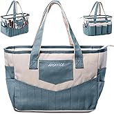 APOFFICE Pottery Tools Bag with Pockets for Clay Sculpting Tools, Ceramic Tools– Art Supply Organizer for Polymer Clay Tools, Craft Tote, Yarn & Crochet Storage, Washable Canvas Artist Bag Gift