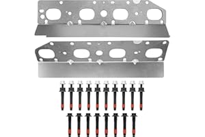 5.7 Exhaust Manifold Gasket Bolt Stud Nut Set, Compatible with 2009-2020 Chrysler Dodge Ram Jeep Commander Grand Cherokee, Re