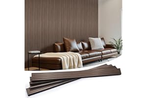 LARWORKS Wood Slat Wall Panels 4 Pack 94.5" x 7.9", Acoustic Wooden Panel for Wall, Soundproof 3D Fluted Panels for Interior Wall Decor, Living Room, Bedroom - Walnut (Cover Approx.21 sq.ft)