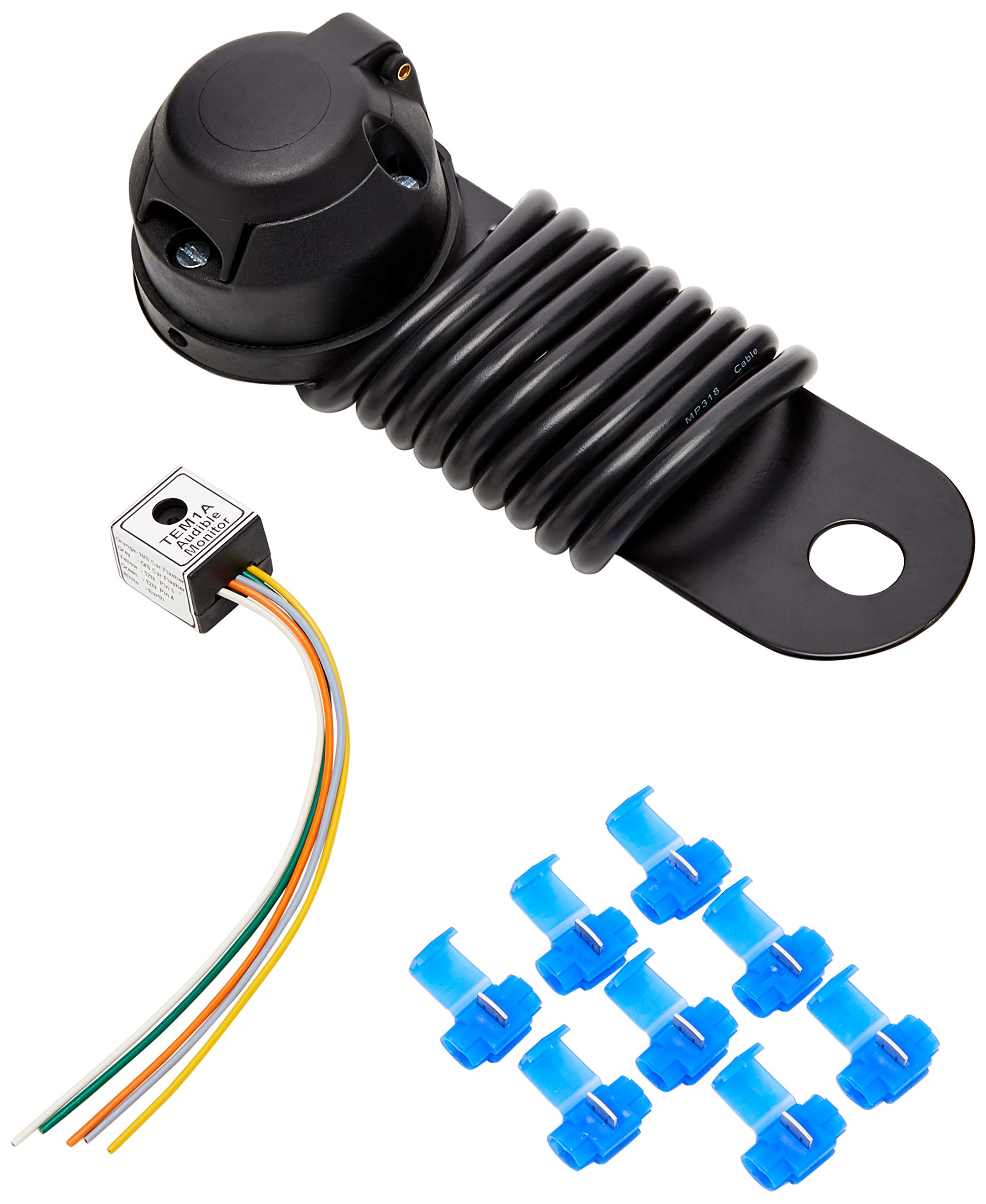 Maypole 12N Towbar Wiring Kit with Audible Relay 7 Pin Pre-Wired Socket with 1.5 m Cable, Mounting Plate With Gasket and Fixings