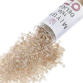 Miyuki Delica Seed Beads – Size 11/0 (1.6 mm), DB1731, Beige Lined Opal TB, 7.2 g, Approx. 1440 Beads, Made in Japan