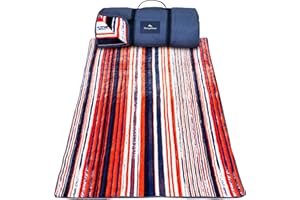 Tommy Bahama Outdoor Waterproof Picnic Blanket - Lightweight Portable Design with Carry Strap - Perfect for The Beach, Park, Camping, Concerts and More, 50" x 70"
