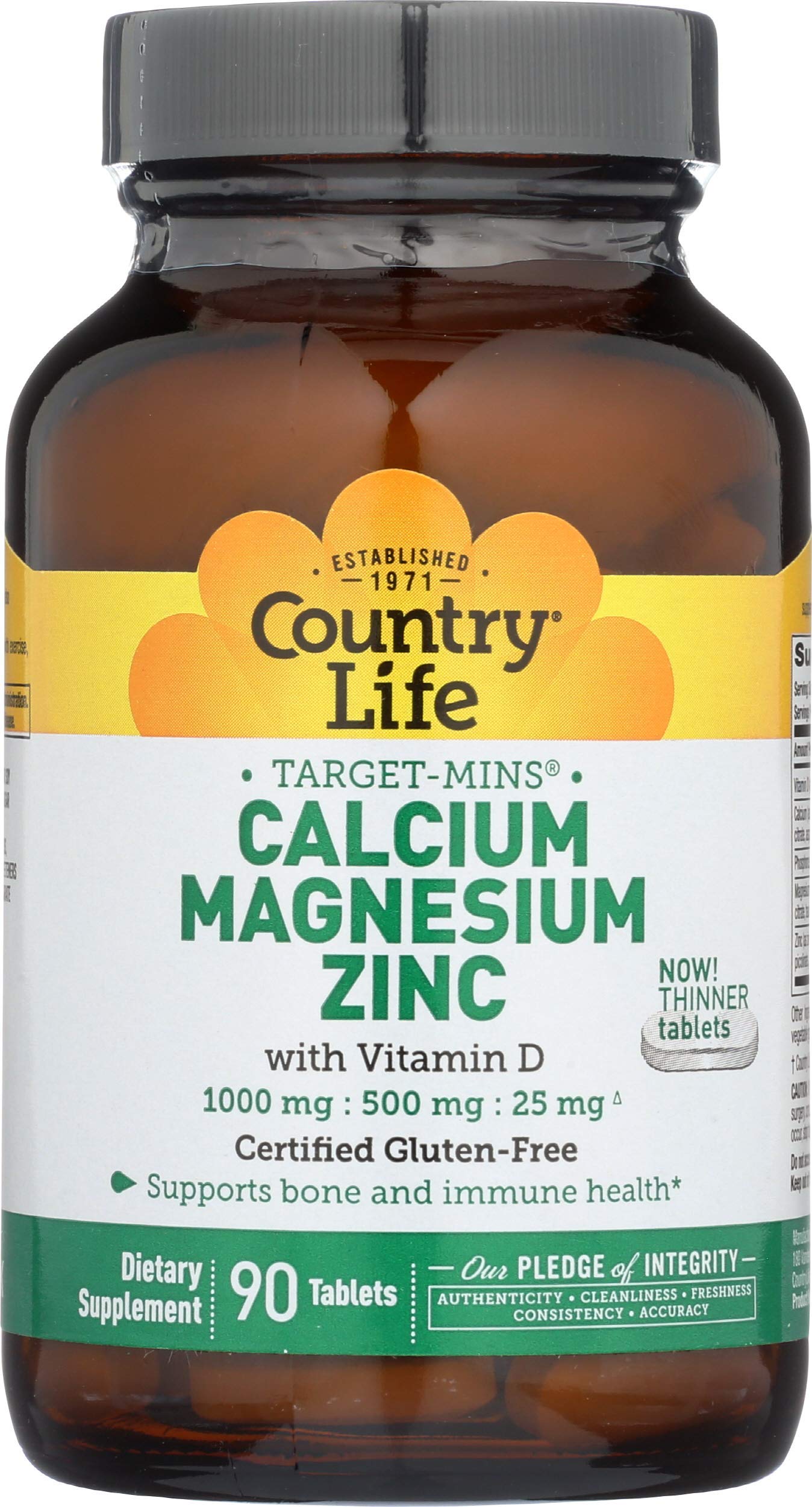 Country Life TargetMins Calcium Magnesium Zinc w/Vitamin D 1000mg