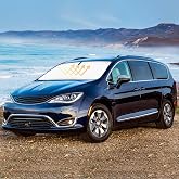Sun Shade Windshield Sunshade for Pacifica Accessories Window Sun Shield for 2017-2025 2026 Chrysler Pacifica Minivan Foldable Windshield Cover 2-Layer 240T Reflective Polyester Sun Visor Blocks UV