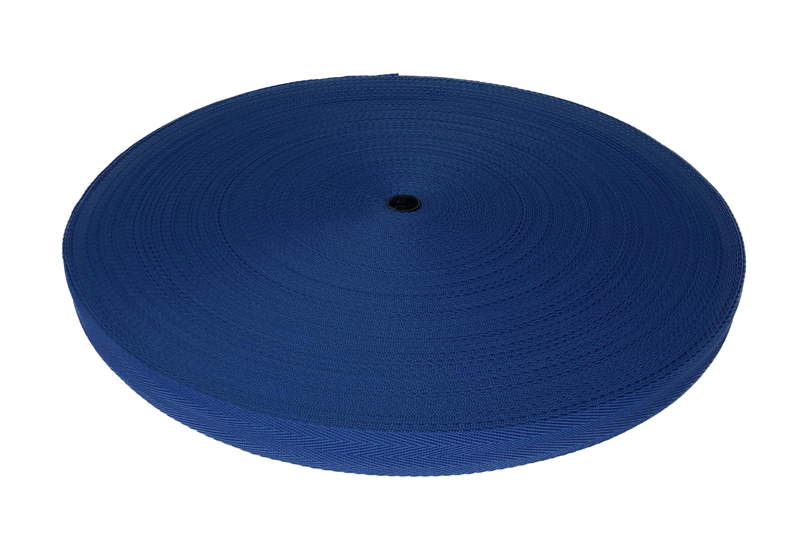 Trimz Polypropylene Herringbone Webbing - 25mm x 10m - Blue Heavy Duty Strap for Bags, Crafts and DIY