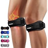 CAMBIVO 2 Pack Patella Tendon Knee Straps, Knee Brace for Women &amp; Men with Extra Straps, Patella Bands for Pain Relief, Osgood Schlatter, Jumper&rsquo;s Knee, Tendonitis, Running, Basketball, Volleyball