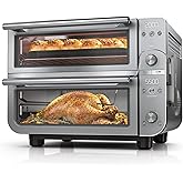 Ninja Double Oven Pro Smart XL, 12-in-1, Thermometer, Silver, DCT871 | Pro Cook thermometer, QuartzHeat top oven, DualZone, S