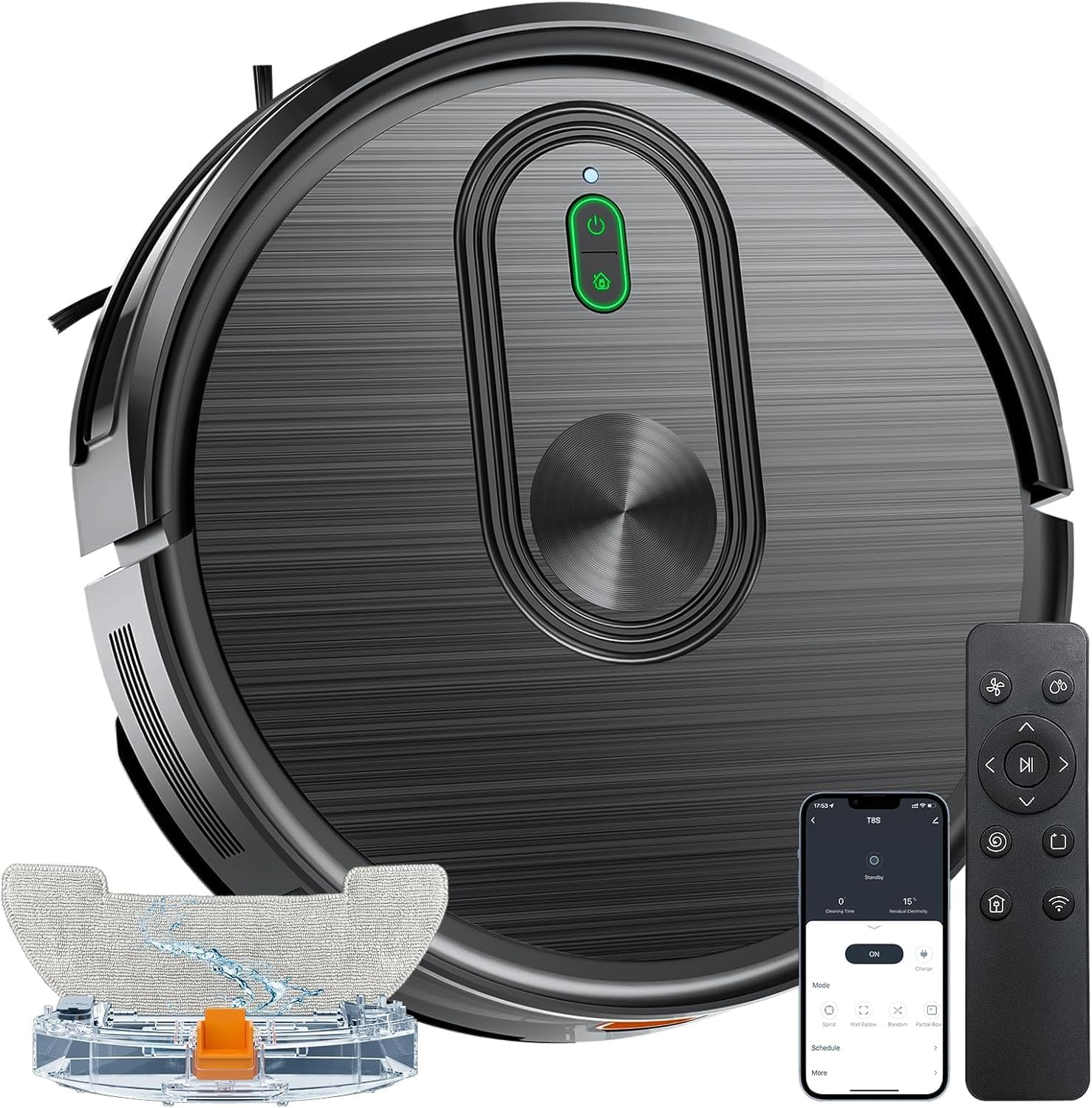 Photo 1 of Robot Vacuum and Mop Combo, 2 in 1 Vacuuming & Mopping Robot with Schedule, App/Bluetooth/Voice, 3200Pa Max Suction, Self-Charging Robot Vacuum Cleaner, Slim, Ideal for Pet Hair, Hard Floor, Carpet