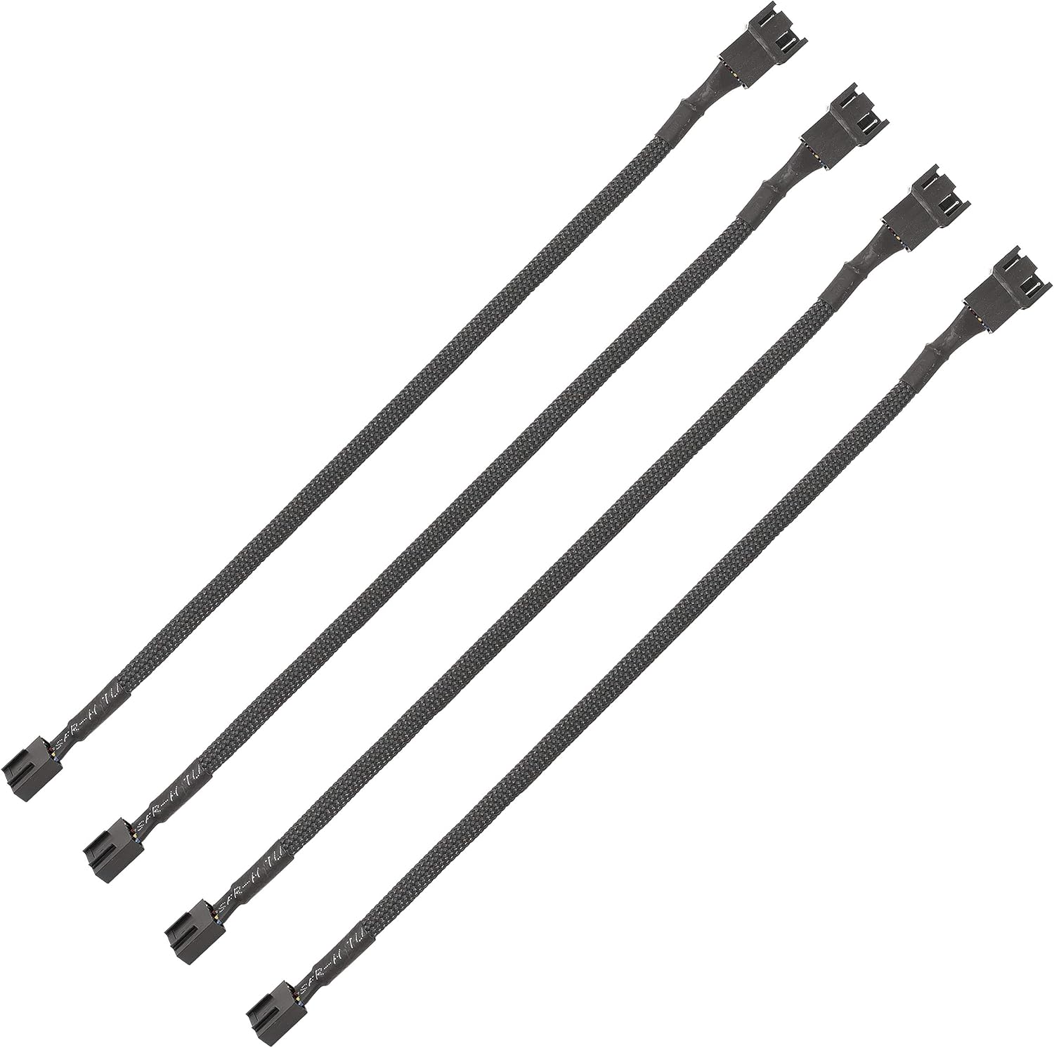 PWM Fan Extension Cable 10.5 inch PC Fan Extension Cable Compatible with ATX Case 3 Pin & 4