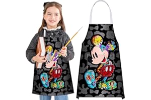 Akkya Kids Aprons for Cooking Toddler Chef Painting Apron with Pocket Baking Art Gardening Personalized Smock for Girls Boys