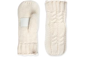 Isotoner Women’s Chunky Cable Knit Cold Weather Mittens with Warm, Soft Lining