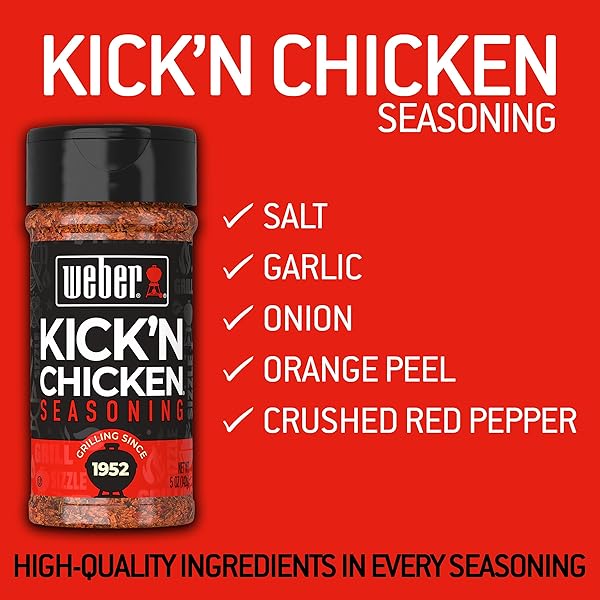 WEBER KICK’N CHICKEN SEASONING, 5 OZ