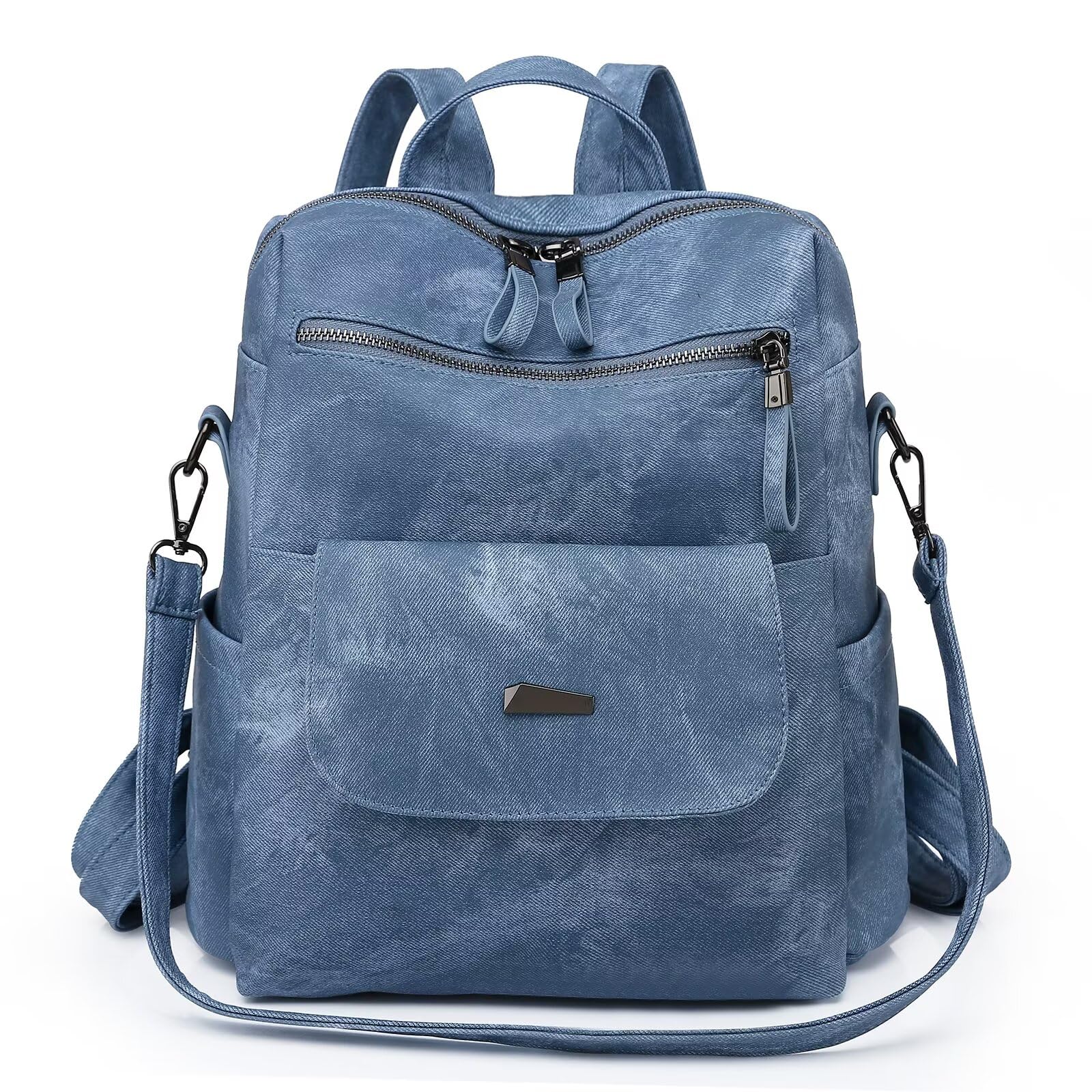 Photo 1 of WYFJNX PU Leather Backpack Purse for Women Fashion Multipurpose Design Handbag Ladies Shoulder Bags Travel Backpack Blue