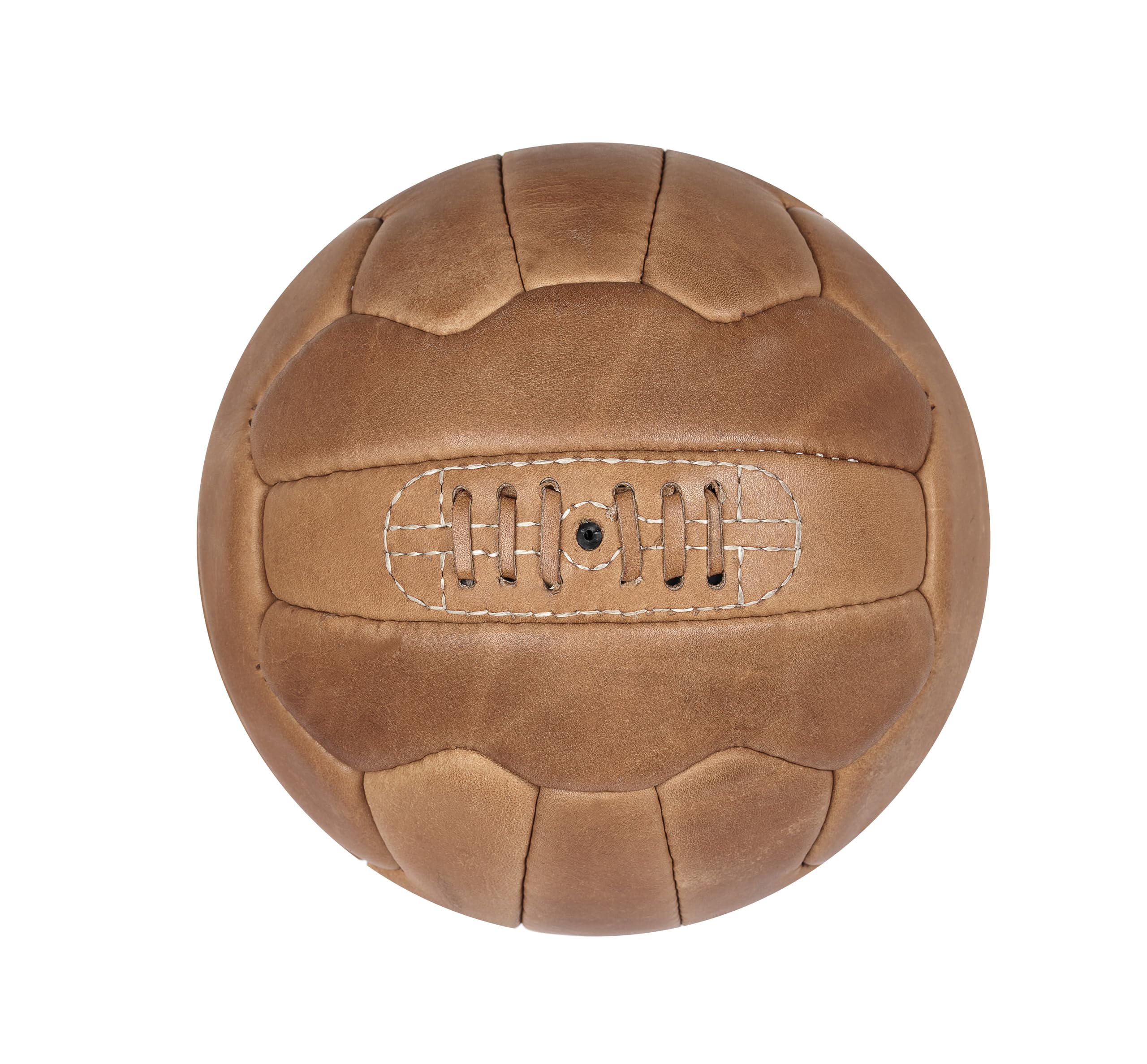 FNine Sports Antique Leather Balls, Vintage Balls Hand Made, (Football Light Brown)