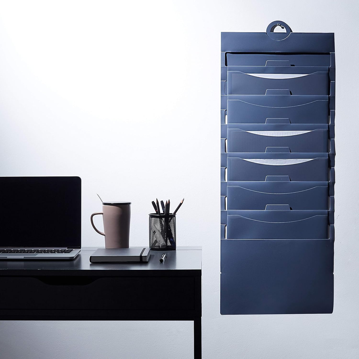 Basics Hanging 6 Pocket File Folders - Multicolor : Office Products