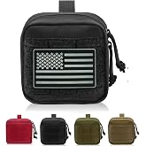Molle Admin Pouch Small, Upgrade Laser Cut Tactical Utility Tool Pouch | 1000D Laser Cut with US Flag, Removeable Clear ID Pocket, Wallet Cards Knife Gadgets Mini EDC Organizer Bag for Vest Backpack