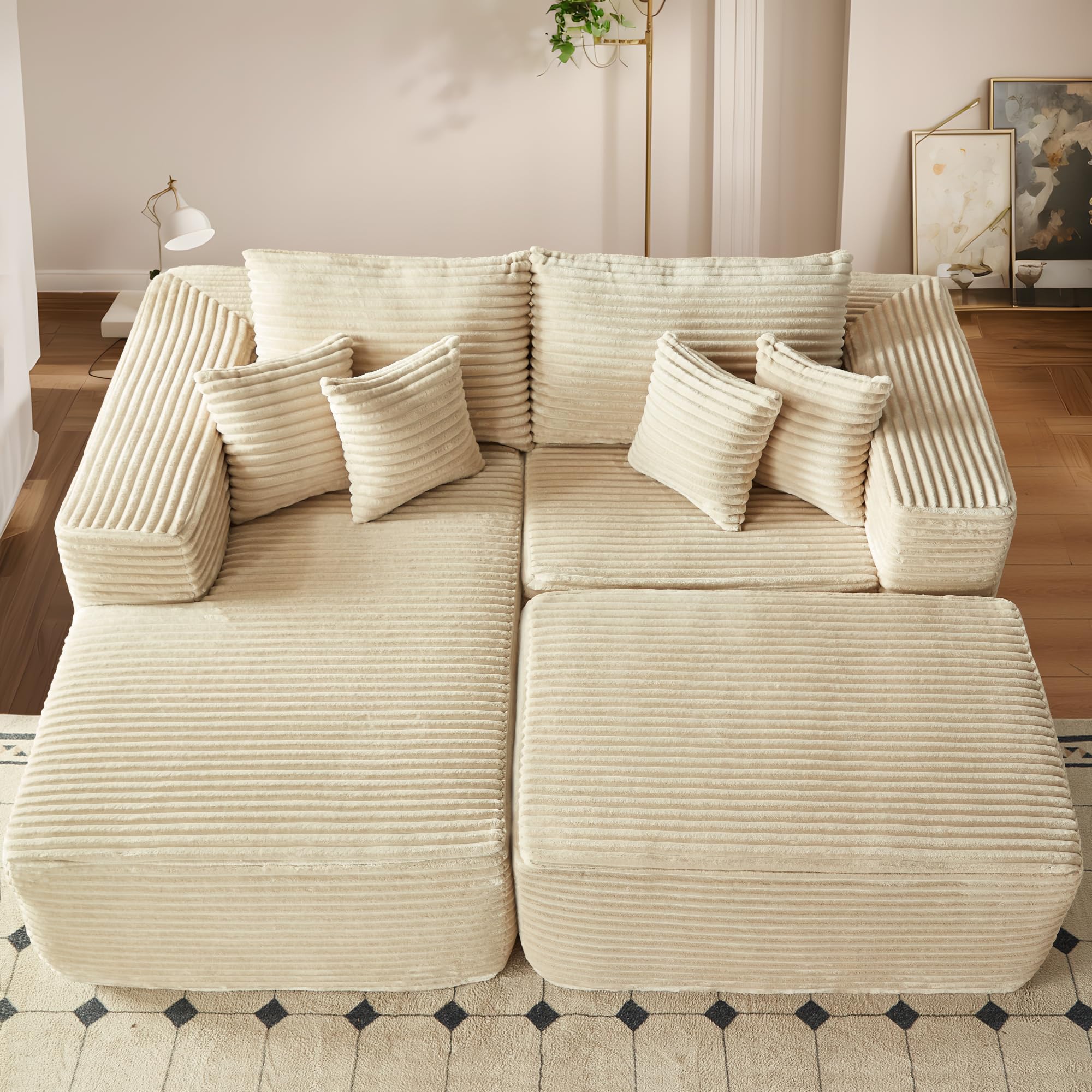 ovios 80" Oversized Sectional Lounge Chaise with