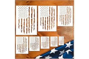 PKQON Large American Flag Stencil Star Stencils for Painting 50 Stars Military Template for Flag Patriotic Wood Burning Stencils for Spray Painting on Shirt Project Crafts Wooden (Flag Two)